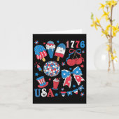 Amerika Coquette Bow USA Patriottisch 4 juli Kind Kaart (Gele Bloem)