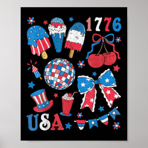 Amerika Coquette Bow USA Patriottisch 4 juli Kind Poster