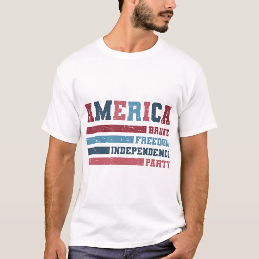 Amerika Dapper, Vrijheid, Onafhankelijkheid Partij T-shirt (Voorkant)