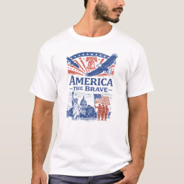 Amerika De Dappere Patriottische Hulde T-shirt