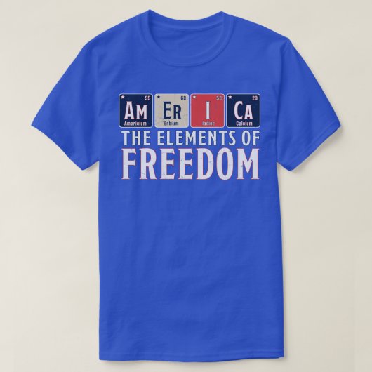 Amerika De elementen van de Vrijheids Periodieke T T-shirt (Design voorkant)