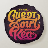 "Amerika de Grote" Rond Kussen (Achterkant)