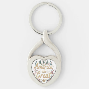 Amerika de Grote - Twisted Heart Design Sleutelhanger