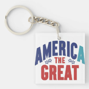 Amerika de Grote - Vierkante Sleutelhanger