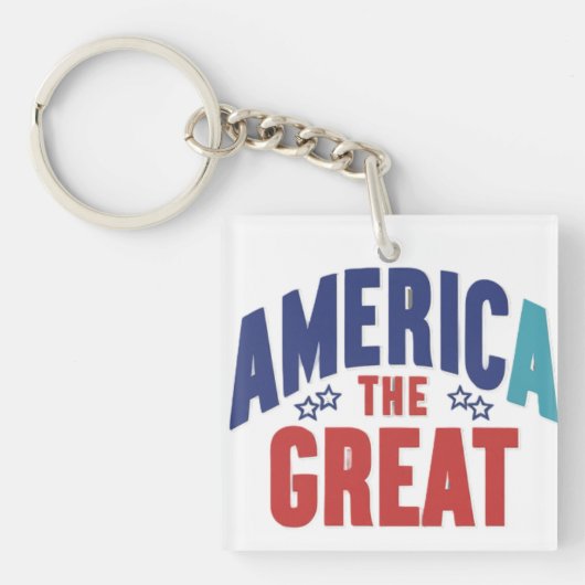 Amerika de Grote - Vierkante Sleutelhanger (voorkant)