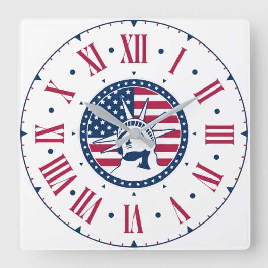 Amerika De klokklok op het Vlaamse Wandpalm Vierkante Klok (Voorkant)