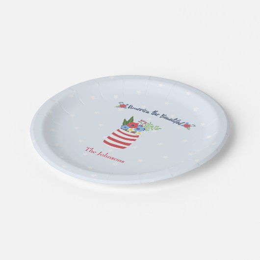 Amerika de Mooie 4th van Juli Papieren Bordje (Gekanteld)