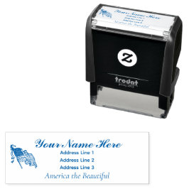 Amerika de prachtige naam Adres Stamp 4 lijnen Zelfinktende Stempel