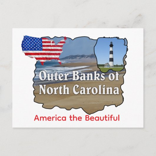 Amerika, de prachtige Outer Banks Briefkaart (Voorkant)