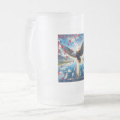 Amerika de prachtige Patriottische Adelaar Frosted Matglas Bierpul (Voorkant links)