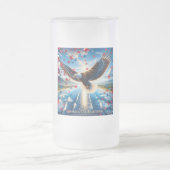 Amerika de prachtige Patriottische Adelaar Frosted Matglas Bierpul (Center)