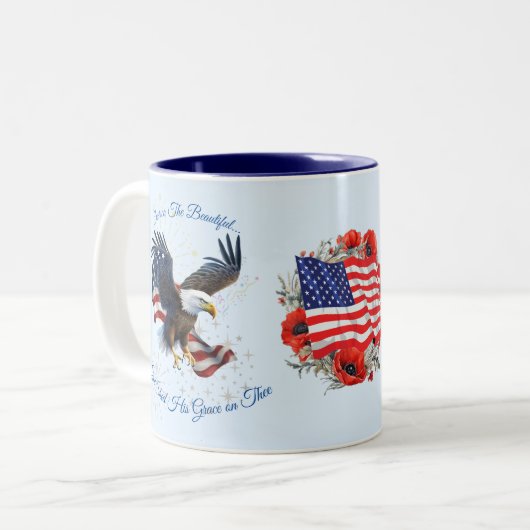 Amerika de prachtige patriottische Mok adelaarsvla (Voorkant links)