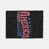 Amerika De prachtige Retro -Amerikaanse 4de O Fleece Deken (Voorkant (Horizontaal))