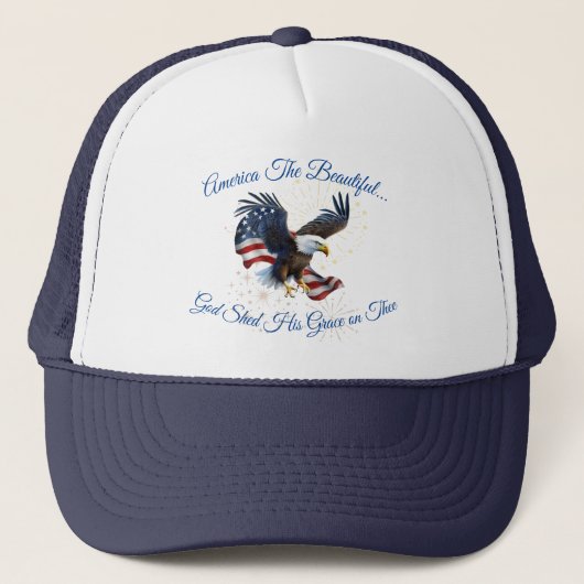 Amerika de prachtige vrachtwagen Hat Eagle Flag Trucker Pet (Voorkant)