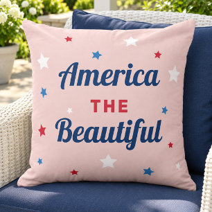 Amerika de Schoonste Roze Ster Patriotisch Buitenkussen