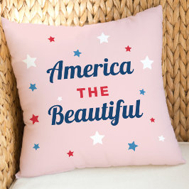 Amerika de Schoonste Roze Ster Patriotisch Kussen