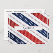 Amerika | diagonaal- en strips briefkaart (Voorkant / Achterkant)