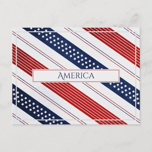 Amerika | diagonaal- en strips briefkaart (Voorkant)
