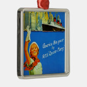 Amerika Dit jaar door RMS Queen Mary Metalen Ornament (Rechts)