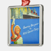 Amerika Dit jaar door RMS Queen Mary Metalen Ornament (Links)