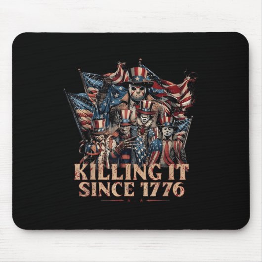 Amerika Doet Het Sinds 1776 Vlag 4 Juli  Muismat (Voorkant)