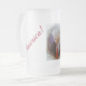 AMERIKA DONALD TRUMP NIET GARANTIE! 7 ONTWERP VAN  MATGLAS BIERPUL (Voorkant links)