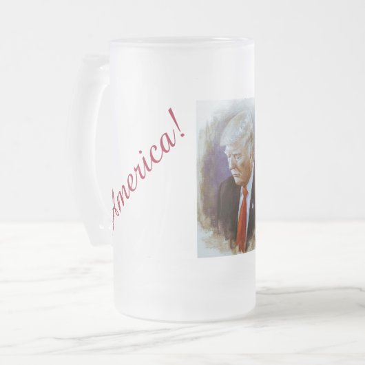 AMERIKA DONALD TRUMP NIET GARANTIE! 7 ONTWERP VAN  MATGLAS BIERPUL (Voorkant links)