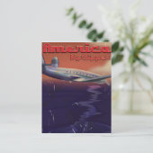 Amerika door Clipper vintage reisposter Briefkaart (Staand voorkant)