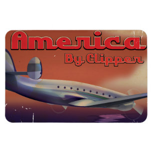 Amerika door Clipper vintage reisposter Magneet
