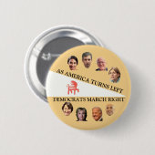 Amerika draait links ronde button 5,7 cm (Voorkant /achterkant)