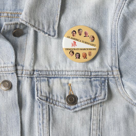 Amerika draait links ronde button 5,7 cm (In situ)