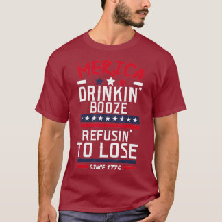 Amerika Drink drank weigeren te verliezen alcohol T-shirt