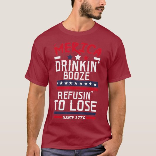 Amerika Drink drank weigeren te verliezen alcohol T-shirt (Voorkant)