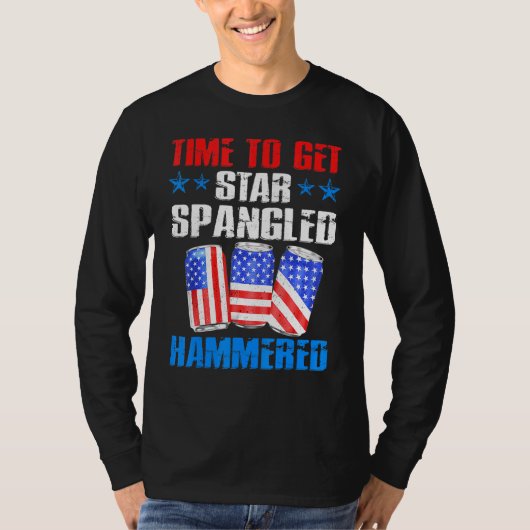  Amerika Drink tijd om Star Spangled T-shirt (Voorkant)