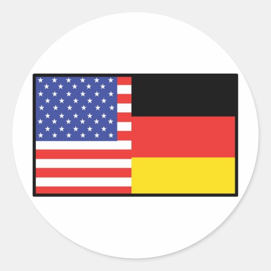 Amerika Duitsland Ronde Sticker (Voorkant)