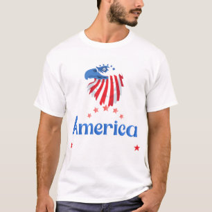 Amerika Eagle T-shirt Vlag van de VS Patriottisc