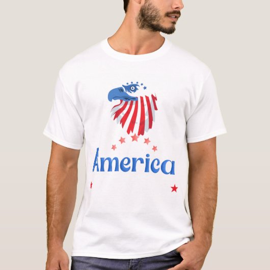 Amerika Eagle T-shirt | Vlag van de VS Patriottisc (Voorkant)