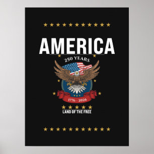 Amerika Eagle Vlag 250ste Verjaardag 1776 2026 Poster