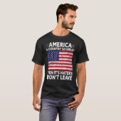 Amerika, een land zo geweldig grappig US Flag Retr T-shirt (Voorkant volledig)