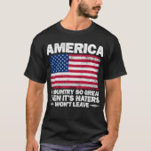 Amerika een land zo groot Amerikaanse vlag gepensi T-shirt (Voorkant)