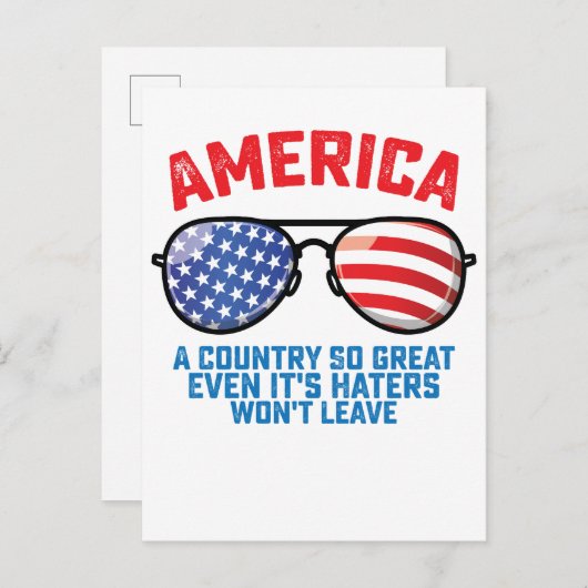 Amerika Een Land Zo Groot Dat Zelfs Zijn Haters He Uitnodiging Briefkaart (Voorkant / Achterkant)