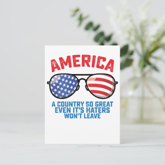 Amerika Een Land Zo Groot Dat Zelfs Zijn Haters He Uitnodiging Briefkaart (Staand voorkant)