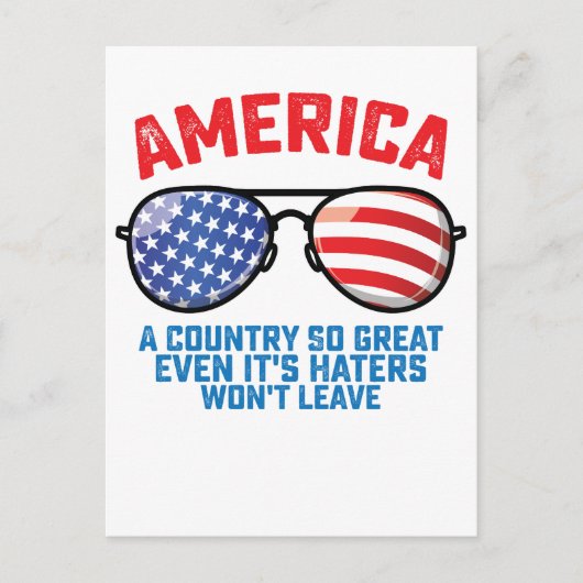 Amerika Een Land Zo Groot Dat zelfs Zijn Haters Ni Uitnodiging Briefkaart (Voorkant)
