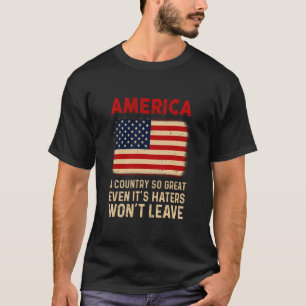 Amerika Een Land Zo Groot Usa Us Vlag Patriottisch T-shirt