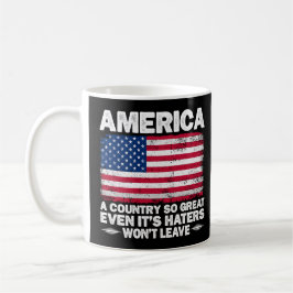 Amerika Een Land Zo Groot Usa Vlag Gepensioneerde  Koffiemok
