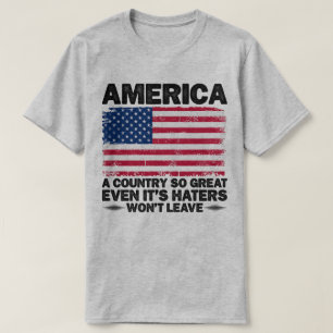 Amerika Een Land Zo Groot Usa Vlag Veteranen Dag T-shirt