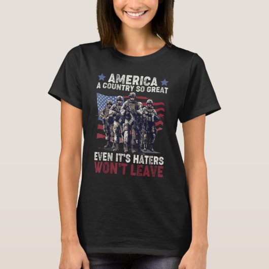 Amerika een land zo groot, zelfs als het haters zi t-shirt (Voorkant)