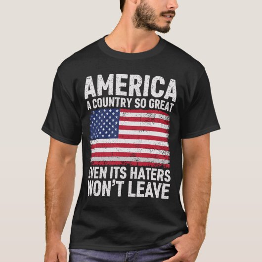Amerika een land zo groot, zelfs als het haters zi t-shirt (Voorkant)