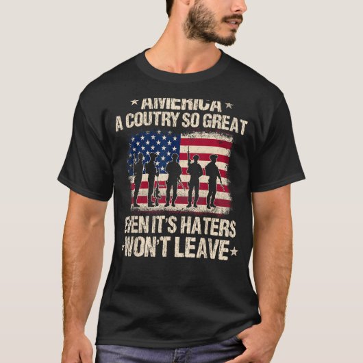 Amerika een land zo groot, zelfs als het haters zi t-shirt (Voorkant)