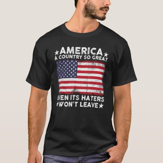 Amerika een land zo groot zelfs de haters zal L T-shirt (Voorkant)